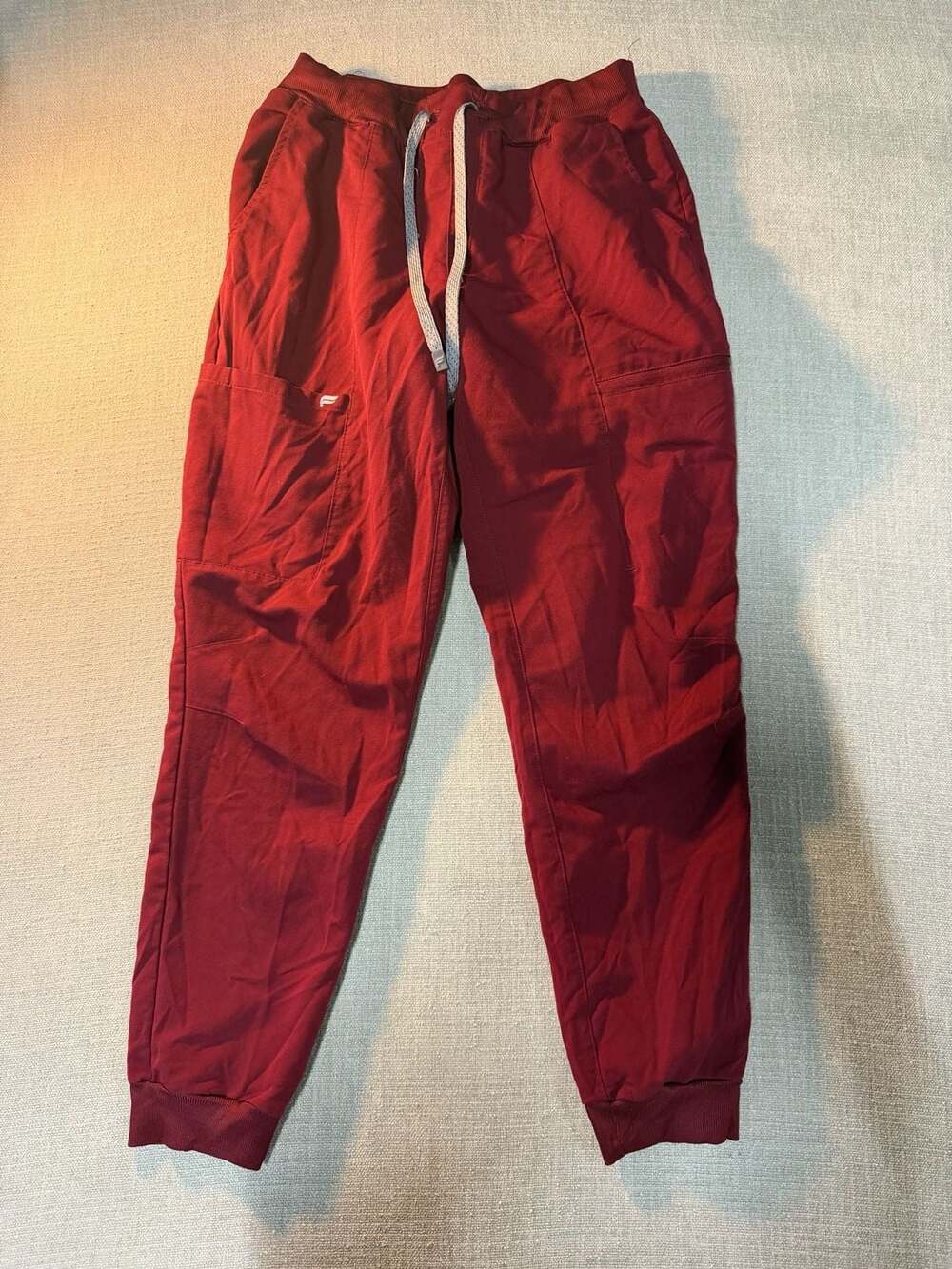 Fabletics Maroon Jogger Pants with Drawstring Waist